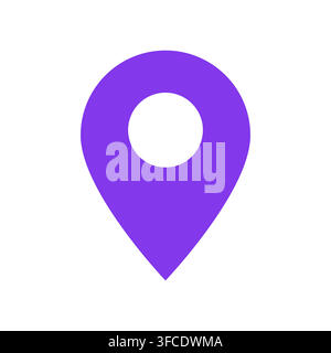 Purple Map Location Pin Icon Vector Isolated on White Background Stock Vector