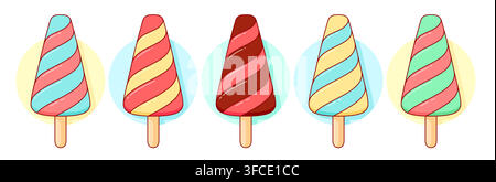 Ice cream scoop, popsicle set Stock Vector
