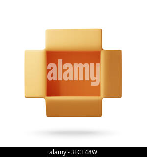 Open cardboard box top view 3d Stock Vector