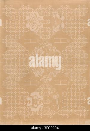 The design shows a repeating pattern of small dogs with different fur ...