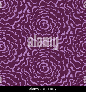 Seamless purple abstract floral flowing pattern Stock Vector