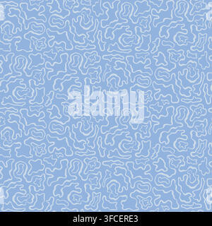 Blue waves abstract seamless pattern flowing lines Stock Vector
