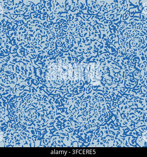 Blue abstract floral seamless pattern dense shapes Stock Vector