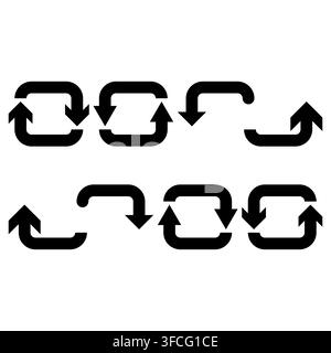 Collection of minimalist black bold arrow vectors isolated on white background. Perfect for web design, app interfaces, infographics, maps Stock Vector