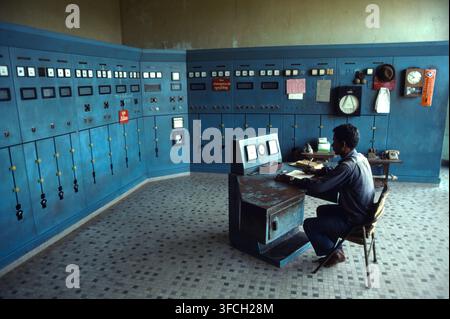 A water control and improvement project in Phnom Penh, Cambodia, Sept 1988 with NGO aid to improve city supply. Stock Photo