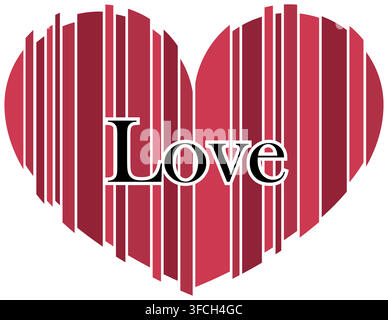 red heart and love design icon flat Stock Vector