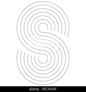 letter s number 8 infinity lines logo vector Stock Vector