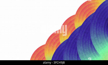 Modern Abstract Background With Colorful Circular Shapes in Gradient Color, Grid Patterns and Texture Effects Stock Vector