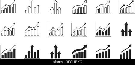 Financial growth charts and graphs depicting market trends and business development progress over time. Stock Vector