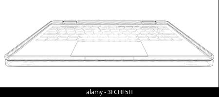 laptop wireframe illustration. Vector Stock Vector