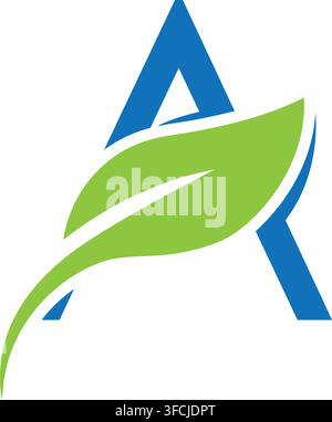 Vector A leaf logo design Stock Vector