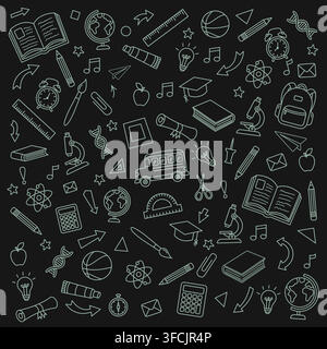 School elements. Doodle of back to school Stock Vector