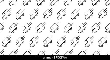 Pattern of ride Contour Van. Outline icon of express Delivery Truck for urban transportation Backdrop. Trip city linear car diagonally seamless Print. Stock Vector