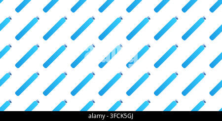 Pattern of blue hair filler ampoules. Korean cosmetics for care. Keratin, collagen. Hair restoration and protection product. Nutrients. Simple seamles Stock Vector