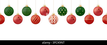 Bowling christmas. Colorful Christmas and Bowling Themed Ornaments Forming a Playful Seamless Border Design for Holiday Celebrations.. Stock Vector