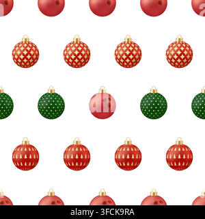 Bowling christmas. Festive Christmas bowling ball ornaments seamlessly arranged in a playful holiday pattern for joyful winter celebrations.. Stock Vector