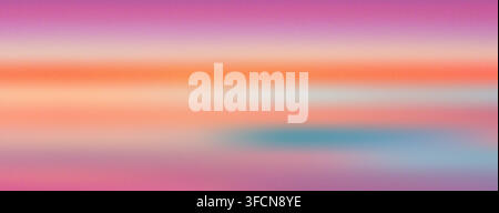Abstract autumn line gradient bg with warm radiant tones. Grainy halftone dots overlay. Soft sunset atmosphere in pink orange and blue. Template ideal Stock Vector