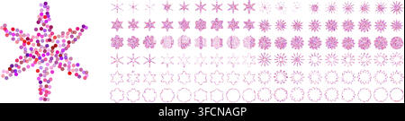 Set of gold confetti stars icons. Star shapes collection. Shiny simple stars pack. Christmas star objects isolated on transparent bg. Vector png Stock Vector