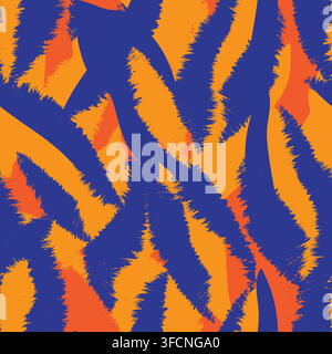 Orange Abstract Leopard Zebra brushstroke seamless pattern design for fashion and home textiles, graphics and backgrounds Stock Vector
