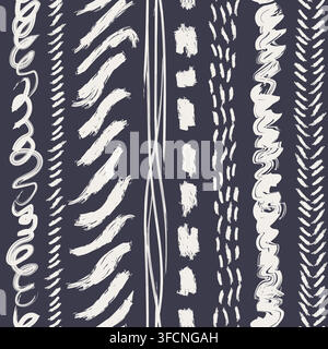 Vertical Stripes Abstract Brushstroke seamless pattern design for fashion and home textiles, graphics and backgrounds Stock Vector