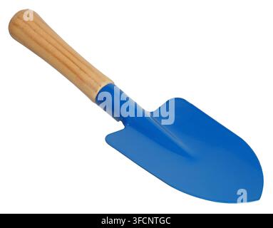 Blue garden trowel isolated on white background Stock Photo