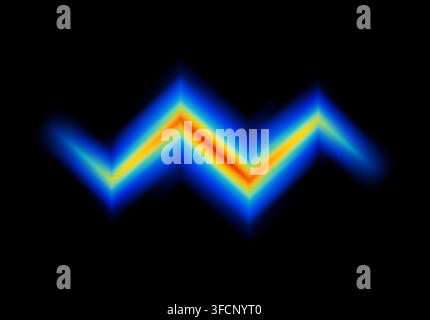 Abstract shape glowing in neon light, with heatmap color palette Stock Vector
