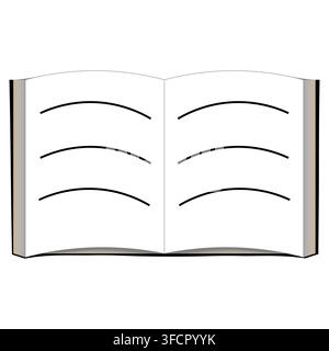 Open book graphic icon set isolated on white background Stock Vector