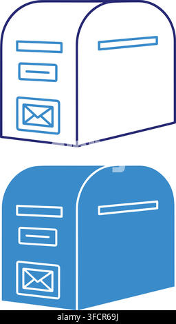 Mailbox icon vector post box symbol for mail delivery service on transparent background. Stock Vector