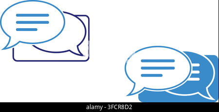 Speech bubble chat icons with text lines for social media messaging interfaces and communication technology. Stock Vector