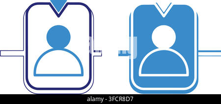 Two user profile icons in different styles, outline and solid, for account and identification graphics. Stock Vector