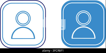 User profile icons in blue outline and solid fill for account and avatar representation. Stock Vector