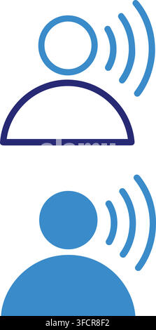 User voice control assist icon set representing smart audio communication technology and voice assistant design. Stock Vector