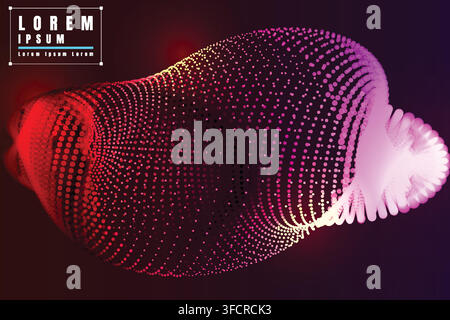 Soft Copper Particle Wave on Dark Background Stock Vector