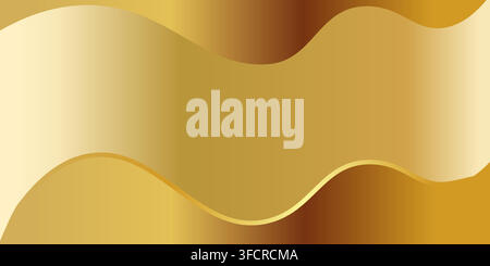 Abstract golden gradient geometric wave background texture Stock Vector