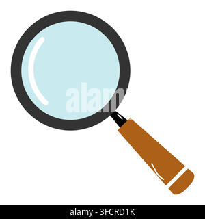 Magnifying glass search icon illustration isolated on white background Stock Vector