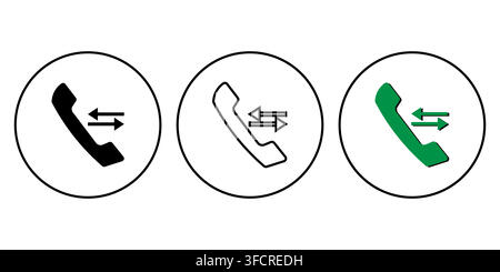 Phone call with speech bubble icon set inside circles isolated on white background Stock Vector