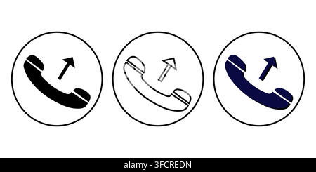 Phone call with speech bubble icon set inside circles isolated on white background Stock Vector