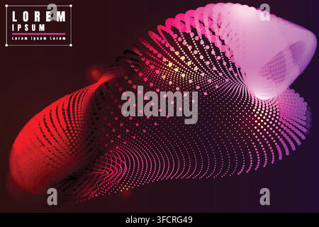 Subtle Copper Twisting Particle Ribbon Background Stock Vector