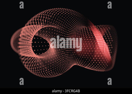 Red Spiral Particle Tunnel on Dark Background Stock Vector