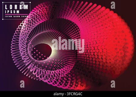 Copper Orbital Particle Ring on Dark Background Stock Vector