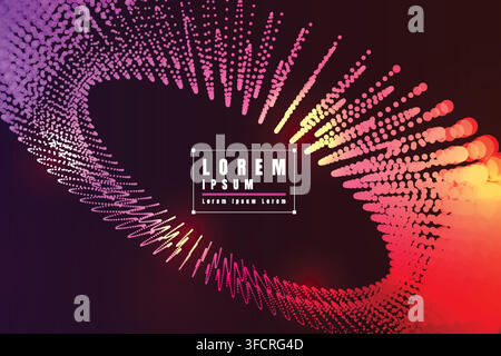 Coral Particle Beam on Dark Background Stock Vector