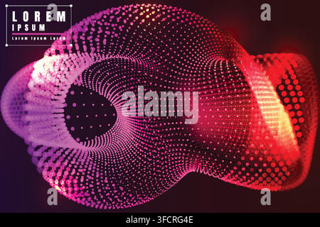 Copper Spiral Particle Tunnel on Dark Background Stock Vector