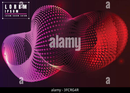 Dark Copper Interlocking Particle Loop Background Stock Vector