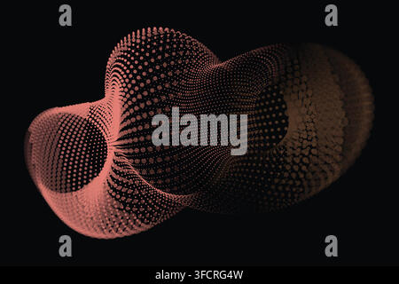 Neon Pink Interlocking Particle Loop Background Stock Vector