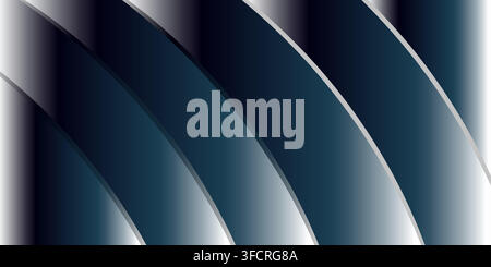 Abstract dark blue gradient background with elegant wavy lines Stock Vector