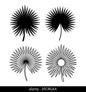 Minimalist Leaf Icon Collection Black Botanical Silhouette Set Stock Vector