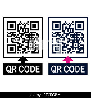 Colorful QR Code Element Banner Graphic illustration Stock Vector