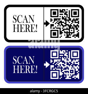 Colorful QR Code Element Banner Graphic illustration Stock Vector