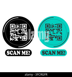 Colorful QR Code Element Banner Graphic illustration Stock Vector