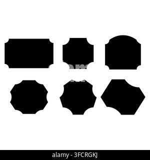 Minimalist collection of blank geometric sticker badges featuring clean solid shapes, perfect for promo price tags, neo brutalism posters Stock Vector